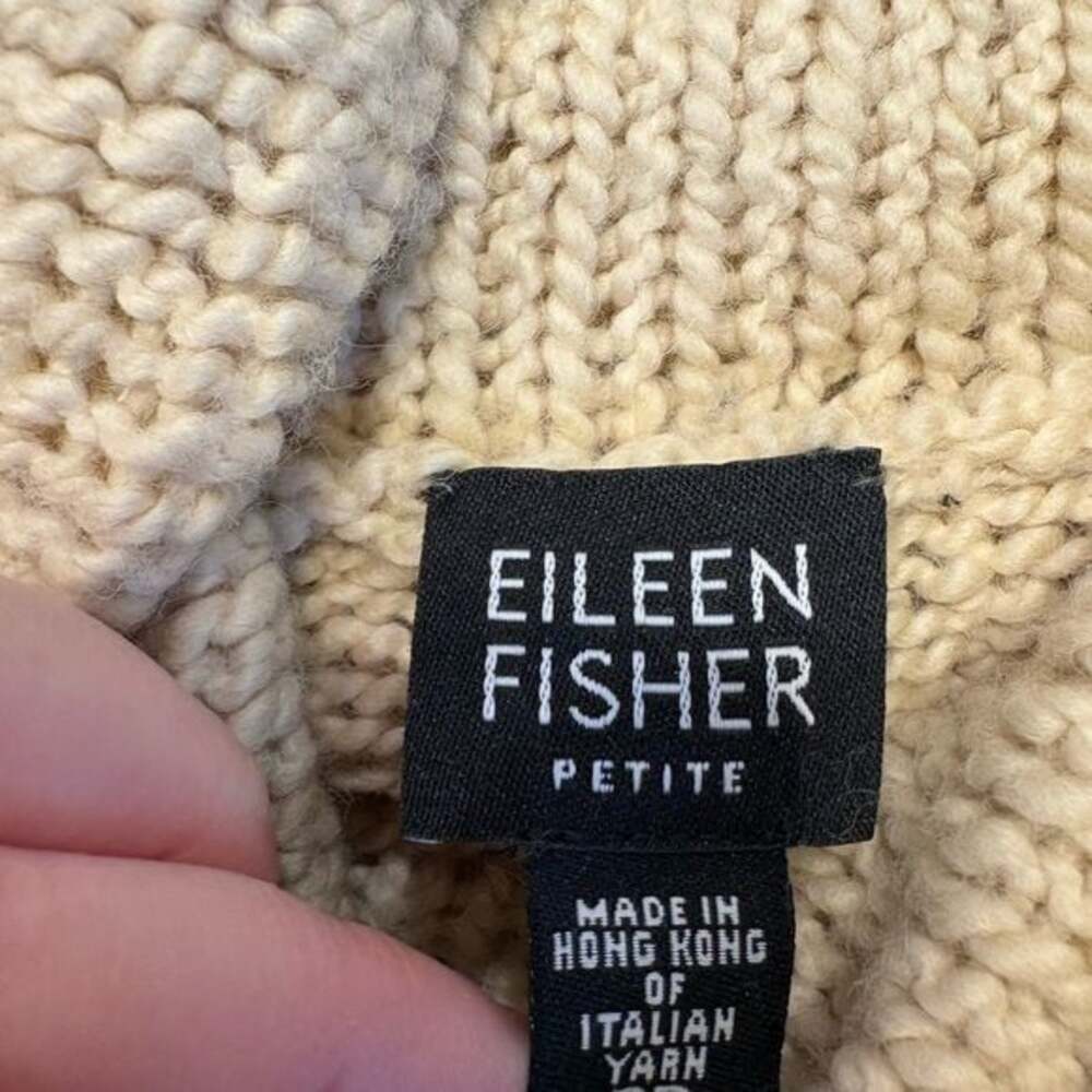 Eileen Fisher Petite Cowl Neck Chunky Cozy Knit Sweater in Italian Yarn size PP - Picture 2 of 4